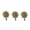Set of 3 Decorative Cast Iron Sun Face Hooks -