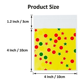 Jagrove 100PCS Cellophane Bags 4X4 Inch Clear Self Sealing Goodie Candy Cookie Treat Bags for Themed Party Valentine’s Day Bridal Shower Wedding Gifts Holiday Birthday Party Supplies