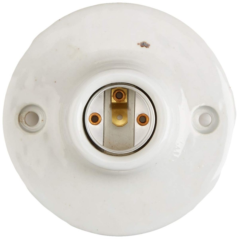 Leviton Porcelain Keyless Ceiling Lampholder, 3-3/4", 9874, White