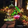 Afirst Solar Outdoor Lights Decorative Solar Frog Lights with Lotus