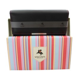 Visconti Soft Leather Rio Ladies Purse Style RFID Blocking R11 Black/Purple/Berry