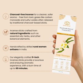 125 Sticks of Divine Belief Nag Champa Incense – 100% Natural, Handmade, Hand-Dipped – Organic and Charcoal Free incense sticks for Purification, Relaxation, Positivity, Yoga, and Meditation (200g)