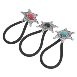 Beavorty 3pcs Western Ponytail Holders Ethnic Inspired High Elastic Hair Ties for Women Versatile Boho Hair Accessories for Outdoor Activities and Festivals