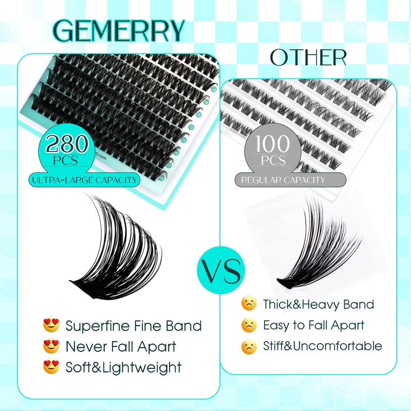 Individual Eyelashes, 100D DIY Cluster Eyelashes, 0.07 D Curl, 10-18