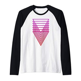 Sacred Geometry Geometric Repeating Triangle Raglan Baseball Tee