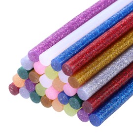 sourcing map 30pcs Mini Glitter Hot Glue Sticks 8 inch x 0.28 inch High Sticky Hot Glue Gun Sticks, 10 Color