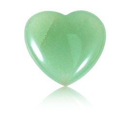 Soulnioi Healing Crystal Green Aventurine Crystal Heart Stone Mini Love Pocket Stone Tumbled Worry Stone for Reiki Meditation Therapy Stress Relief Home Decor - 1Pcs 20mm