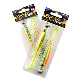 Spro Rubber Fish 8 cm 5 + 7 g Iris Popeye To-Go, Pack of 2, Colour: UV Mojito