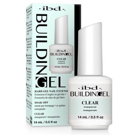 IBD Building Gel Clear – Hard Builder Gel for Nails Extensions, Soak-Off UV/LED for Sculpting & Strengthening, Nail Enhancement Gels, 0.5 oz