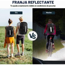 LAMA - Paquete de 2 fundas impermeables para mochila, protector reflectante a prueba de lluvia para antipolvo y antirrobo, tamaño M (para mochila de 30 a 40 l), 2 unidades, color negro