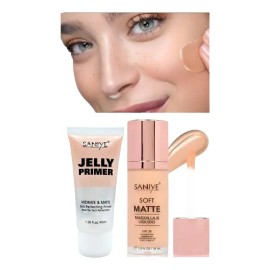 Set De Maquillaje : Base Liquida Soft Matte Spf 30 + Primer