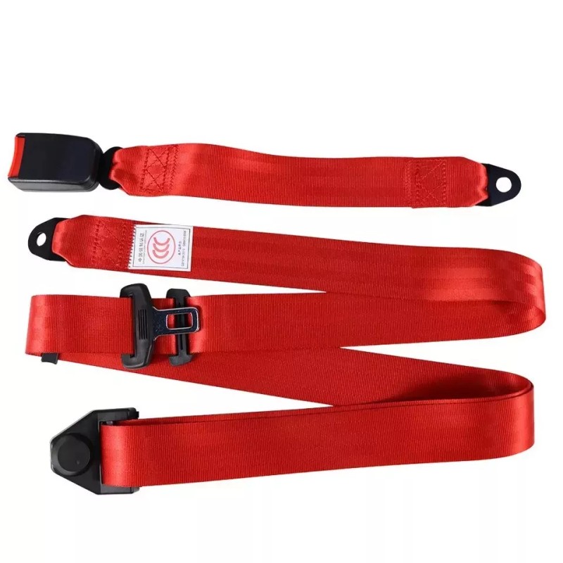 C-HORSE 2 Retractable 3 Point Safety Red Seat Belt Straps