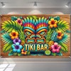 BlissYard Tiki Bar Banner Backdrop Poster Tropical Luau Hawaiian Pineapple