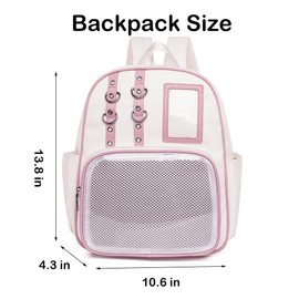 Lifelix Ita Bag Backpack for Girls with Pin Display Insert - Y2K Anime Cosplay Backpack for School (Pink)