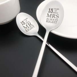 15th Anniversary Spoon Gifts for Couples 15 Year Anniversary Present for Women Men Husband Wife 15th Wedding Anniversary Present for Him Her 15 Years of Marriage Gift