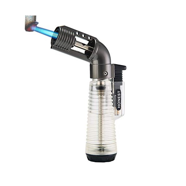 Micro Torch Arc Lighter Hand Held Refillable ButaneTorch with Adjustable Flame Metal Flame Gun Welding Gas Torch Lighter (Butane Gas Not Included)