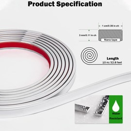 32.8 Ft Peel and Stick Trim,Flexible Peel and Stick Trim Molding,Molding Trim for Wall Tile Edges,Kitchen,Ceilings,Backsplash and Mirrior Frame Decor(Silver)