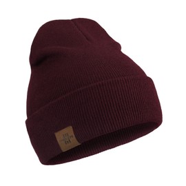 Winter Beanie Hats for Men and Women,Stretchy Daily Knit Hat,Gifts for Dad Mom (Maroon)