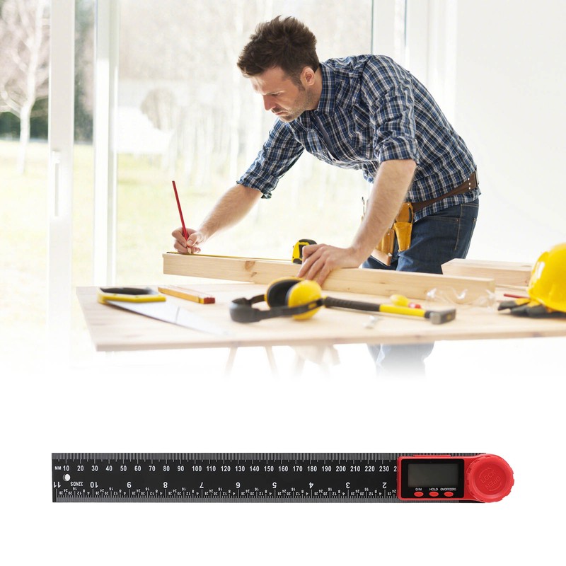 Digital Display Angle Ruler 2 in 1 Plastic Lightweight Convenient