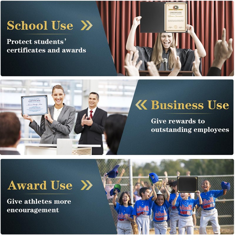 10 Packs Certificate Holders, Black Certificate Covers, Diploma Holders, Certificate