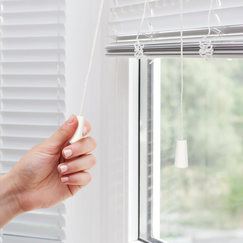 Surf turtle Blind Pull Cord Knobs 12Pcs White Wooden Tassel