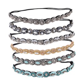 Healeved 6pcs Rhinestone Inlaid Headband Set for Women Elastic Hair Accessories for Elegant Styling for Parties and Everyday Wear