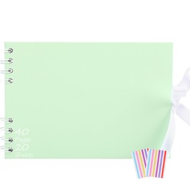 Ayorasly Scrapbook Album, 8.5"x11.5" Scrapbooking Photo Album with 40 Pages White Blank Inner Paper, Green Kraft Cover Album for Pictures, Memory Book for Baby Wedding Family Travel Graduation