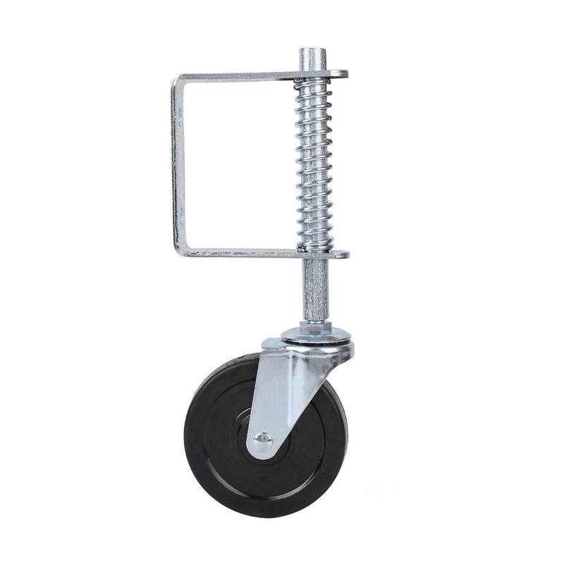 FTVOGUE 4 Inch Spring-Loaded Gate Castor Rubber Gate Wheel Spring