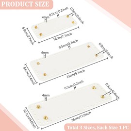 PH PandaHall 3 Sizes Plastic Bag Bottom Shaper Purse Bottom for Crochet, White Rectangle Knitting Crochet Base with Holes for Handbag Purse Tote Shoulder Crossbody Bag Making 7/9/11 inch, Hole: 4mm