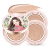 MIBA Ion Calcium Double RX Cushion Foundation Original 25g + Refill 25g 2p, No. 21 Bright Skin, 1 Piece / 미바 이온칼슘 더블 알엑스 쿠션 파운데이션 본품 25g + 리필 25g 2p, 21호 화사한피부, 1개