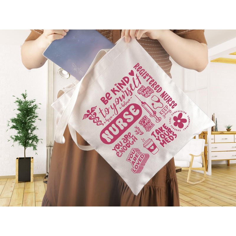 WCGXKO Nurse Themed Tote Bag Nursing Weeks Gift Nurse Practioner