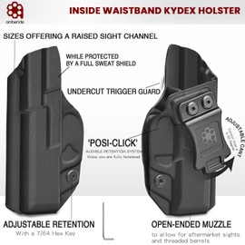 Amberide IWB KYDEX Holster Fit: Ruger LCP 2 & LCP II Pistol, Inside Waistband Concealed Carry Holster, Adjustable Cant & 'Posi-Click' Retention, USA Made by Amberide