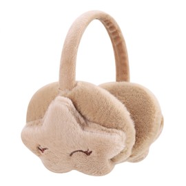 LONTG Earmuffs for Girls Boys Kids Fluffy Faux Fur Earmuffs Childrens Plush Ear Warmers Winter Warm Earmuffs Earflaps Ears Protection Cute Five-Pointed Star Earmuffs Headband Xmas Gift Birthday Gift