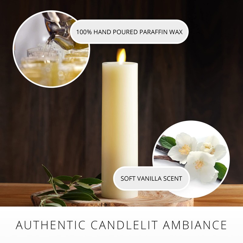 Luminara Classic Slim Flameless LED Candle, Ivory 2" x 7.9",