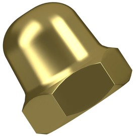 M8 Brass Hexagon Domed Cap Nuts Fit Screws Bolts DIN 1587 (Pack of 10)