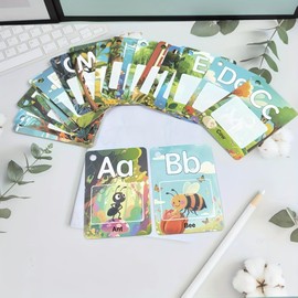 Alphabet Water Coloring Books for Toddlers - Aqua Painting Water Coloring Sorting Flash ABC Learning Cards, Mess Free Water Art Book Gift for 3 4 5 Year Old Kids, Travel Activity Toys (Animal)