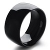 Men's 12mm Classic Black Titanium Stainless Steel Ring Wedding Engagement