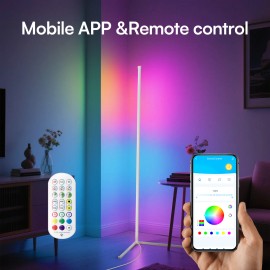 Modern Indoor Home Decor LED RGB Smart Corner Floor Lamps IP65 Rated Indoor Lighting with Stand Decorative LightingLamp Power(W): 10, Plug Type: Usb