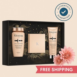 Kérastase Curl Manifesto Set 3Pc, for Curly Frizzy Hair, Shampoo Mask Cream