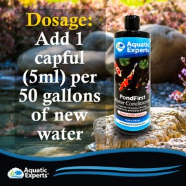 Aquatic Experts PondFirst Pond Water Conditioner - Concentrated Instant Dechlorinator for Fish Ponds, Makes Water Safe for Koi and Goldfish, Made in The USA (1 Pack)