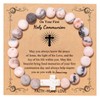 QWNHONEY Christian Gifts On Your Communition Cross Bracelet for Women