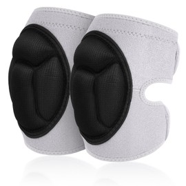 AOOWU 1 Pair Knee Pads Work, 20MM Thick Knee Pads Gardening, Knee Pads for Men and Women, Anti-Slip Collision Avoidance Knee Sleeve for House Cleaning, Construction, Flooring, Garden, Grey