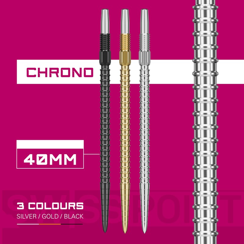 Target Darts Swiss Point Dart Tips, Chrono (Pack of 3)