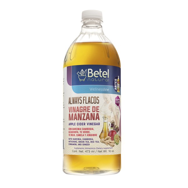 Always Flacos Vinagre de Manzana by Betel Natural - Metabolismo / Detox - 16 Oz
