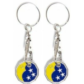 Fabulouz 2x New Shape Trolley Token| 12 Edge Sided| £1 Coin Pound Key Ring| Men Women Shopping Cart| Moon Star Design | Grocery Shopping Trolley| Supermarket Locker