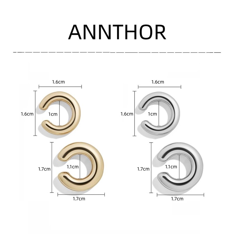 ANNTHOR 4 piezas arete de gota de agua de acero