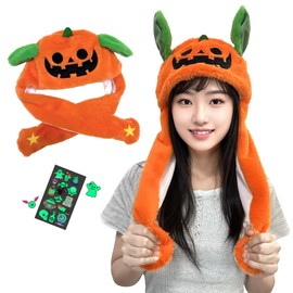 Gokei Halloween Hat, Pikopico, Ears Moving, Animal Cap, Disguise, Cosplay, Adults, Children, Christmas, Costume, Hat, Pumpkin, Bats, Skulls, Cute, SNS, Easy to Use Pumpkin