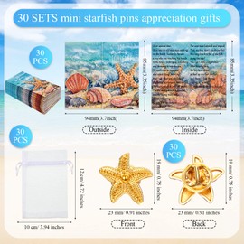 Unittype 30 Sets Starfish Story Keepsakes Starfish Pin Appreciation Cards Bags You Make a Difference Gifts for Volunteers Employees
