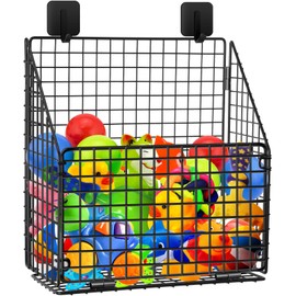 Foldable Bath Toy Storage Basket, Collapsible Metal Bathtub Shower Toy Organizer, Wall Mounted Hanging Shower Basket, Bath Toy Holder For Bathtub for Easy Access and Sorting Toys/Clothes/Toiletries