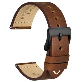 WOCCI Watch Strap, Genuine Leather, Antique Watch Band, Available in 0.67, 0.71, 0.75, 0.79, 0.83, 0.87, 0.94 inches (17, 18, 19, 20, 21, 22, 24 mm), Top-Grain Leather, Quick-Release, Leather